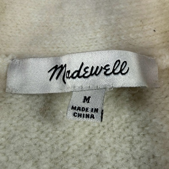 Madewell Kent Wool Alpaca Blend Tri-Tone Cardigan Sweater - Picture 2 of 7